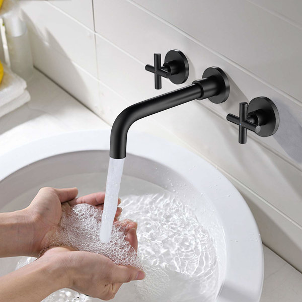 PROOX Wall Mounted Faucet 2-handle Bathroom Faucet & Reviews | Wayfair